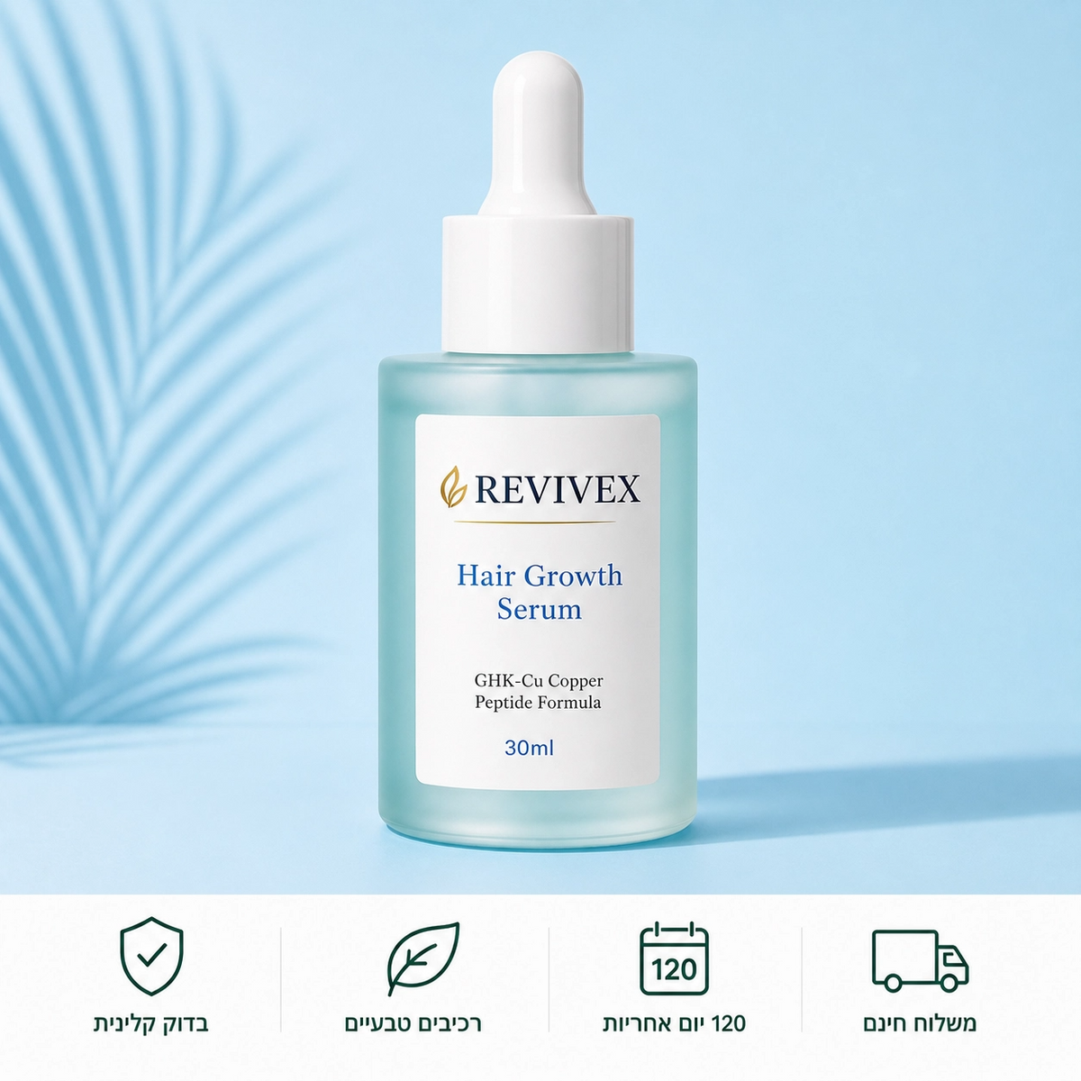 Revivex Serum - סרום GHK CU לטיפול בנשירה והתקרחות